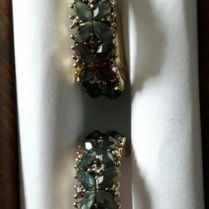 Lovely fern green stone hoop earrings, Ann Taylor